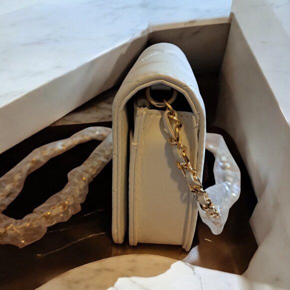 BeBe ZAZA Crossbody White/ Gold NWT - Picture 9 of 14